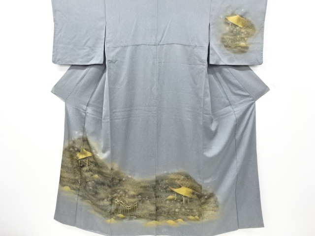 JAPANESE KIMONO / VINTAGE HOMONGI / SILK / KINSAI / FLORAL PLANTS